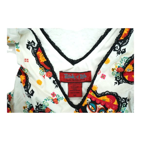 Hot Topic Book of Life Day of the Dead Dress Sz Medium Sleeveless Tie Strap Goth - Picture 4 of 5